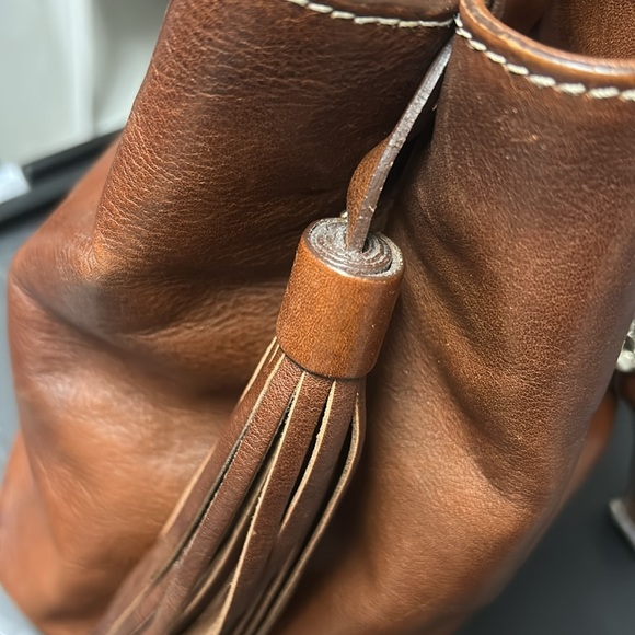 Lux Cavalcanti Genuine Brown Leather Crossbody Purse with Tassels Made in Italy - Picture 13 of 13